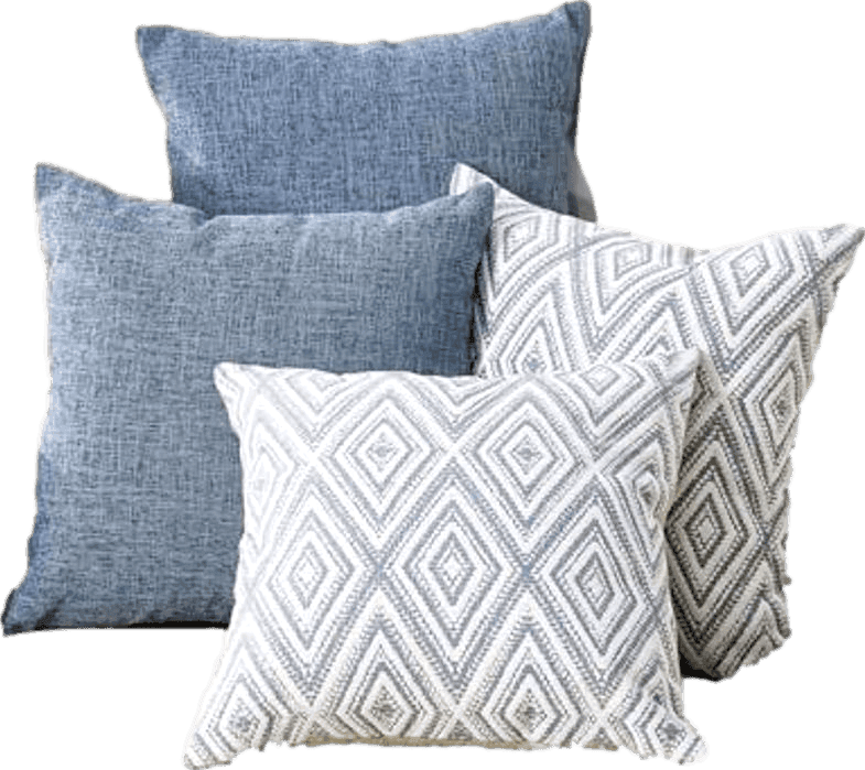 HPUK Decorative Throw Pillow Covers Set of 4 Square Couch Pillows Linen Cushion Cover for Couch Sofa Living Room, 18"x18" inches, Blue