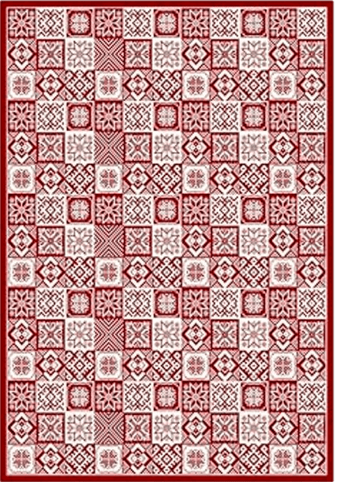 WondRg Christmas Area Rug 6x9 Red Snowflake Checkered Decorative Living Room Bedroom Throw Rug Washable Non Slip Soft Low Pile Large Carpet for Kitchen Entryway Dining Room Home Decor