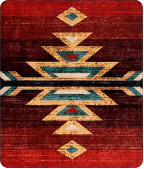 LIVEBOX Washable Western Rug 8x10 - Christmas Aztec Living Room Rug Thin Red Rugs for Bedroom, Large Farmhouse Rug Carpet Southwest Rug for Dining Room Office, Red