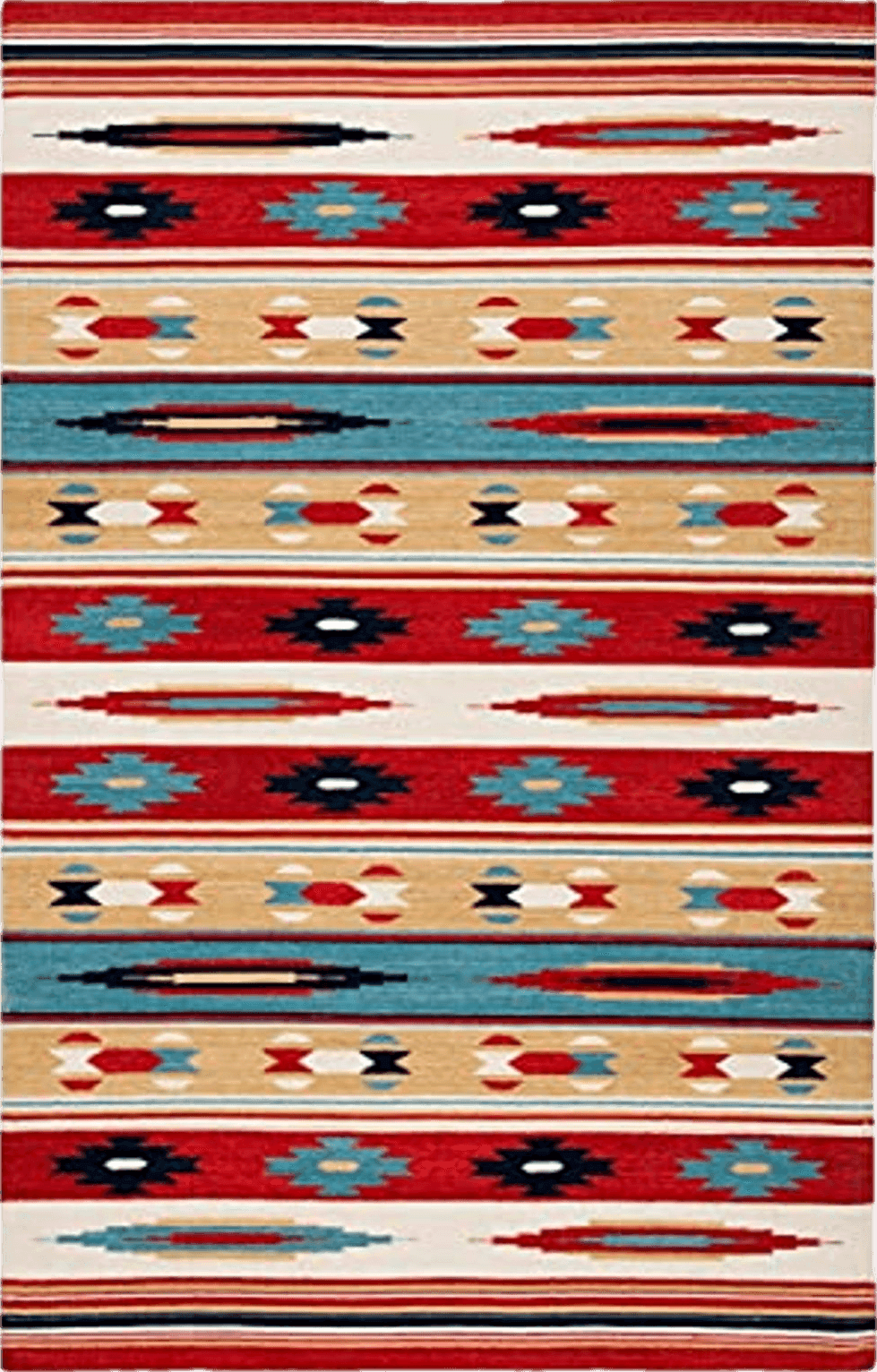 Safavieh Kilim Collection Area Rug - 5' x 8', Beige & Red, Handmade Flat Weave Wool, Ideal for High Traffic Areas in Living Room, Bedroom (KLM712A)