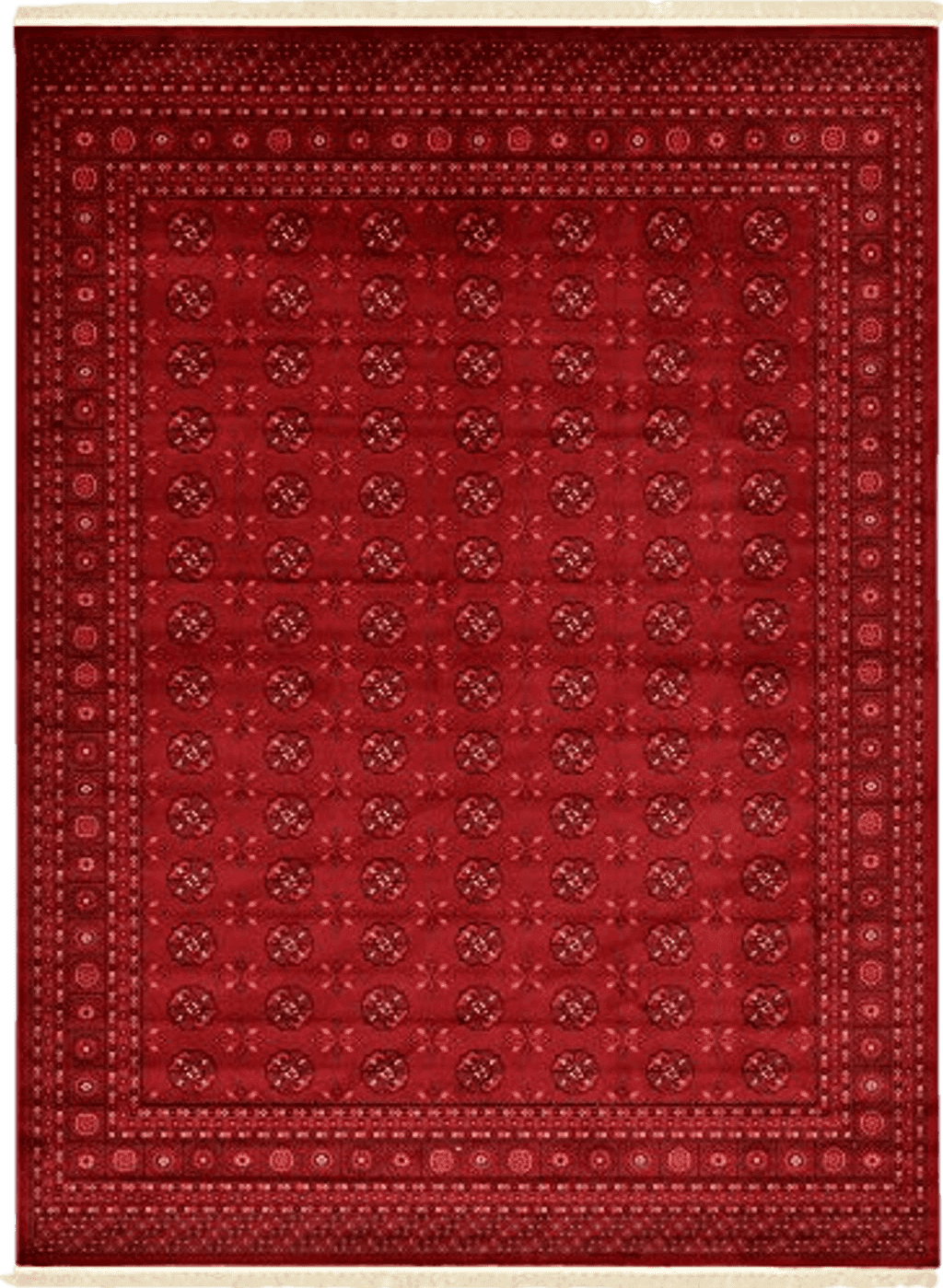 9x12 Unique Loom Tekke Collection Over-Dyed Saturated Traditional Torkaman Area Rug, 9 ft x 12 ft, Red/Burgundy