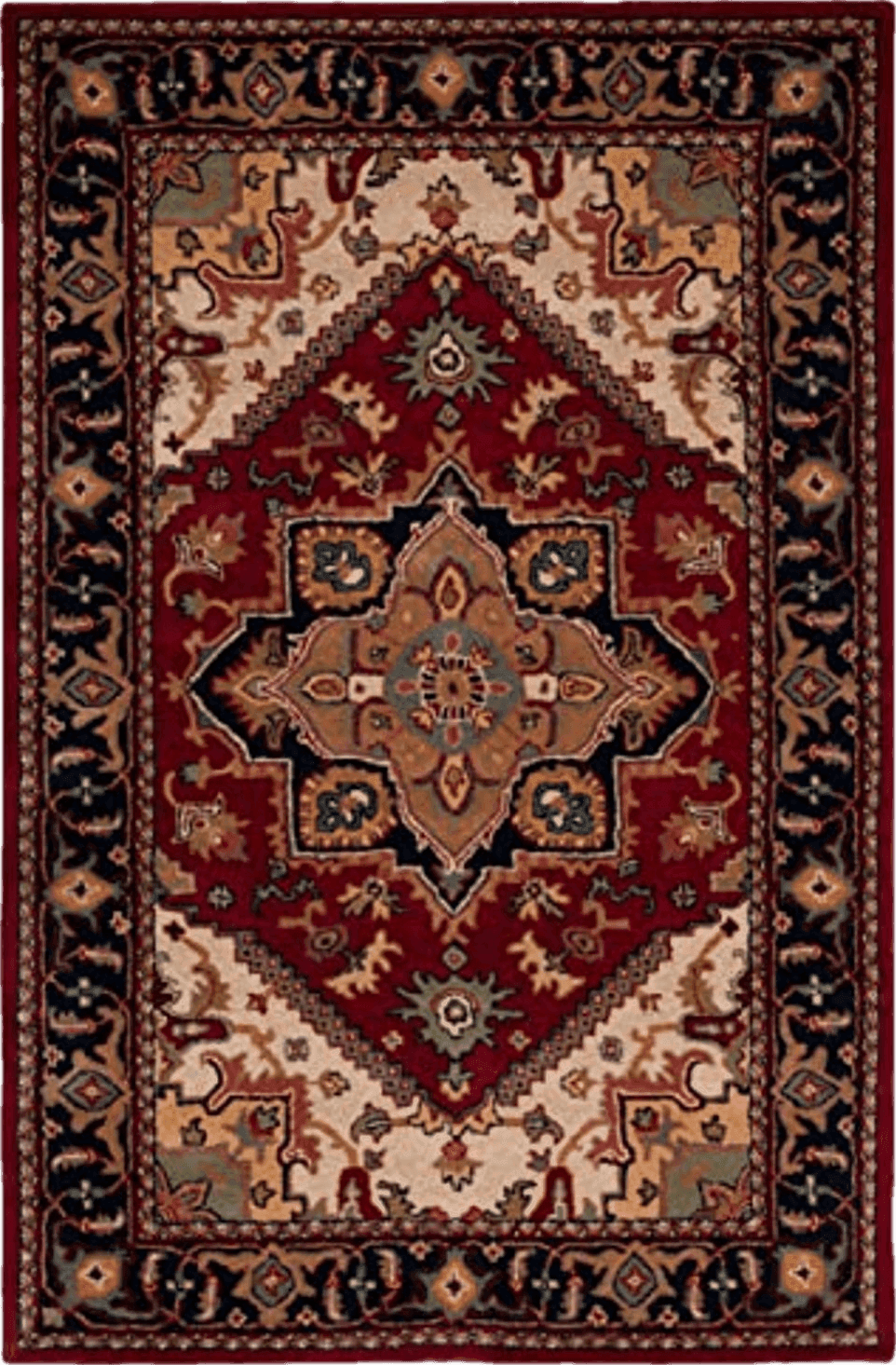 SAFAVIEH Heritage Collection Area Rug - 5' x 8', Red, Handmade Traditional Oriental Wool, Ideal for High Traffic Areas in Living Room, Bedroom (HG625A)