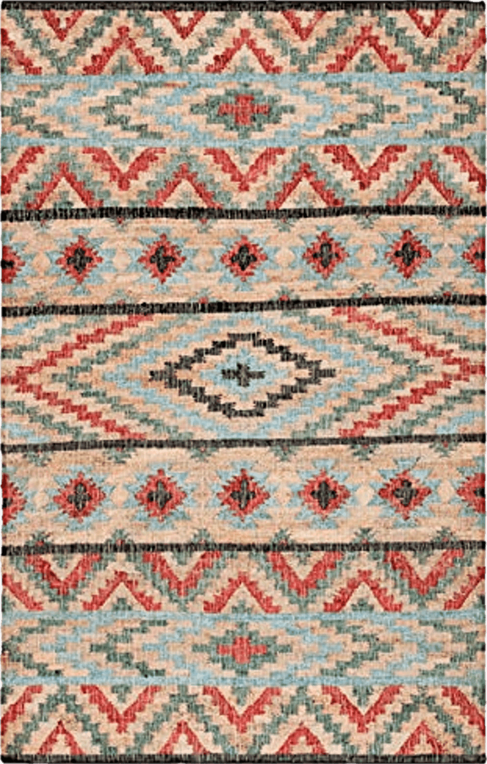 SAFAVIEH Kilim Collection Area Rug - 5' x 8', Natural & Red, Flat Weave Jute Design, Ideal for High Traffic Areas in Living Room, Bedroom (KLM758Q)