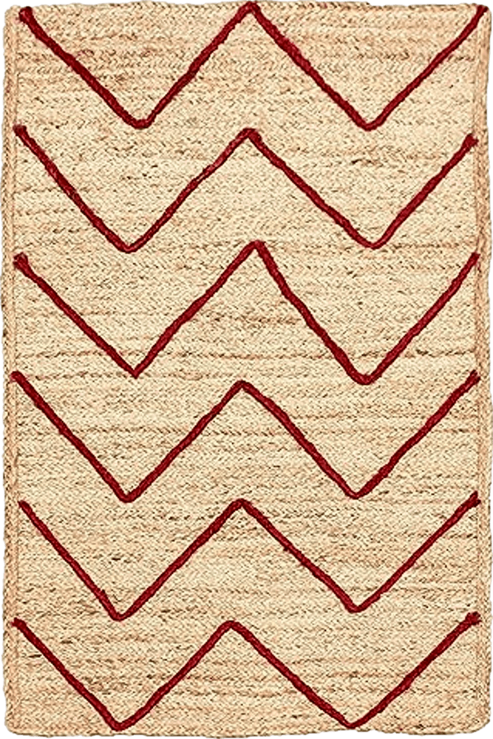 CASAVANI Collection Rectangular Area Rug - 5x8 Feet Red Braided Jute Rug Geometric Kilim Rug Indoor Outdoor Use Carpet Flatweave Rugs for Bedroom Dining Room Living Room