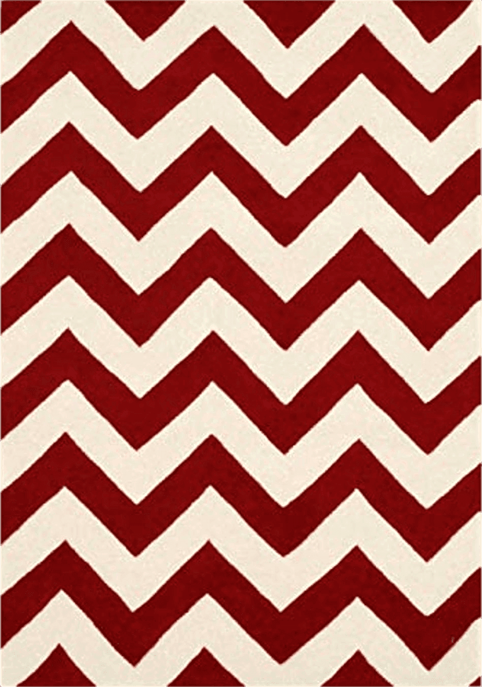 SAFAVIEH Chatham Collection Area Rug - 5' x 8', Red & Ivory, Handmade Chevron Wool, Ideal for High Traffic Areas in Living Room, Bedroom (CHT715G)