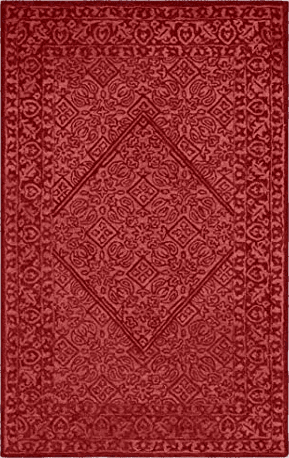 Red SAFAVIEH Dip Dye Collection Area Rug - 5' x 8', Red, Handmade Oriental Diamond Wool, Ideal for High Traffic Areas in Living Room, Bedroom (DDY151Q)