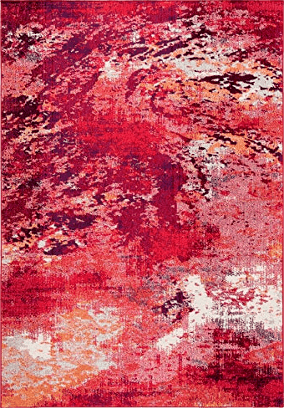 SAFAVIEH Madison Collection Area Rug - 8' x 10', Red & Ivory, Modern Boho Abstract Design, Non-Shedding & Easy Care, Ideal for High Traffic Areas in Living Room, Bedroom (MAD440Q)