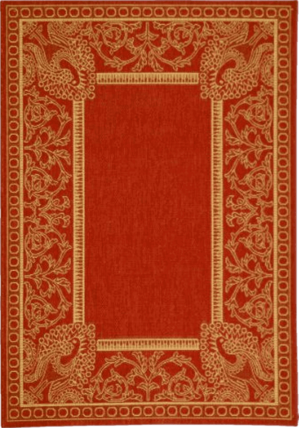 Doorway SAFAVIEH Courtyard Collection Accent Rug - 4' x 5'7", Red & Natural, Non-Shedding & Easy Care, Indoor/Outdoor & Washable-Ideal for Patio, Backyard, Mudroom (CY2965-3707)