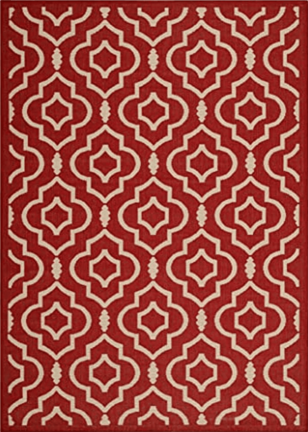 Red SAFAVIEH Courtyard Collection 5'3" x 7'7" Red/Bone CY6926 Indoor/ Outdoor Splashproof Easy Scrubbing Patio Backyard Mudroom Area Rug