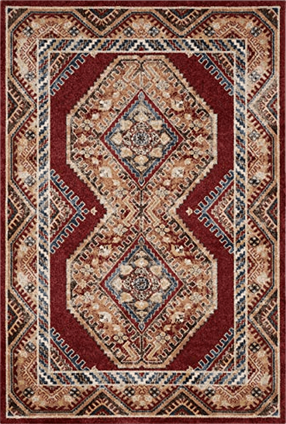 SAFAVIEH Bijar Collection Area Rug - 6'7" x 9', Red & Rust, Traditional Oriental Distressed Design, Non-Shedding & Easy Care, Ideal for High Traffic Areas in Living Room, Bedroom (BIJ647R)