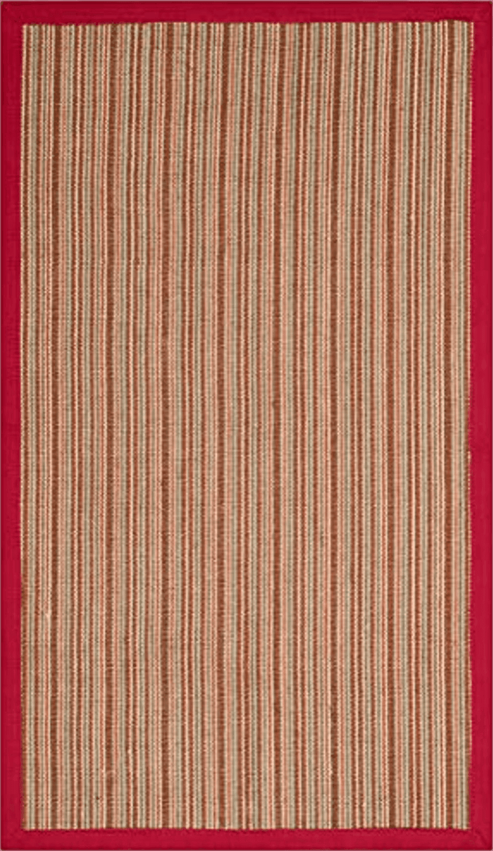 3x5 SAFAVIEH Natural Fiber Collection Accent Rug - 3' x 5', Brown & Red, Border Stripe Sisal Design, Easy Care, Ideal for High Traffic Areas in Entryway, Living Room, Bedroom (NF132B)