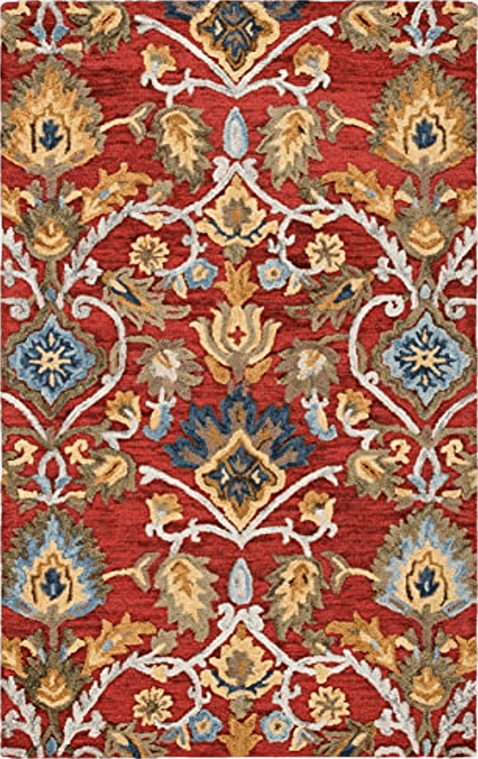 Doorway SAFAVIEH Blossom Collection Accent Rug - 3' x 5', Red & Multi, Handmade French Country Floral Wool, Ideal for High Traffic Areas in Entryway, Living Room, Bedroom (BLM402Q)