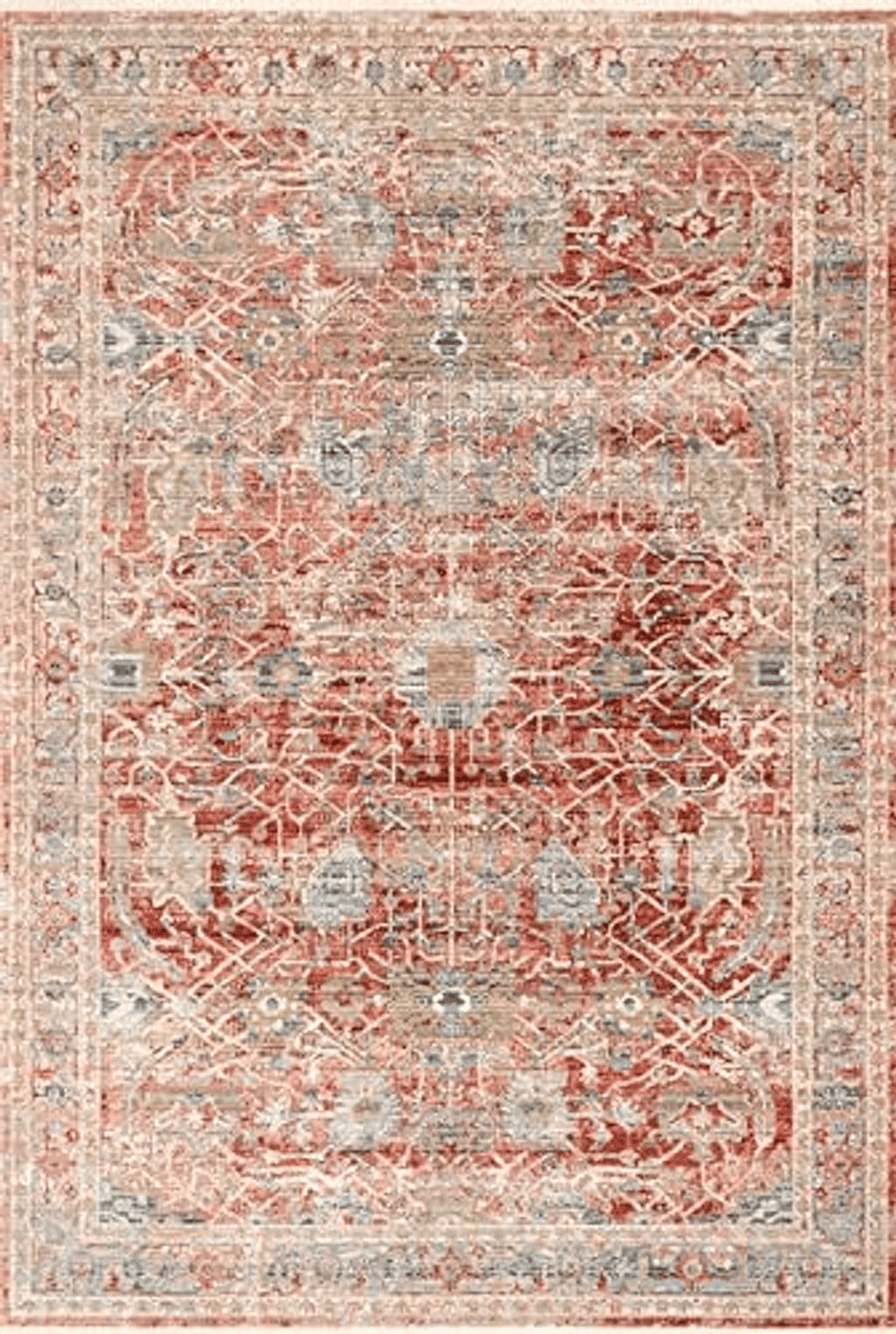 Loloi Claire Red/Ivory 5'-3" x 7'-9" Area Rug