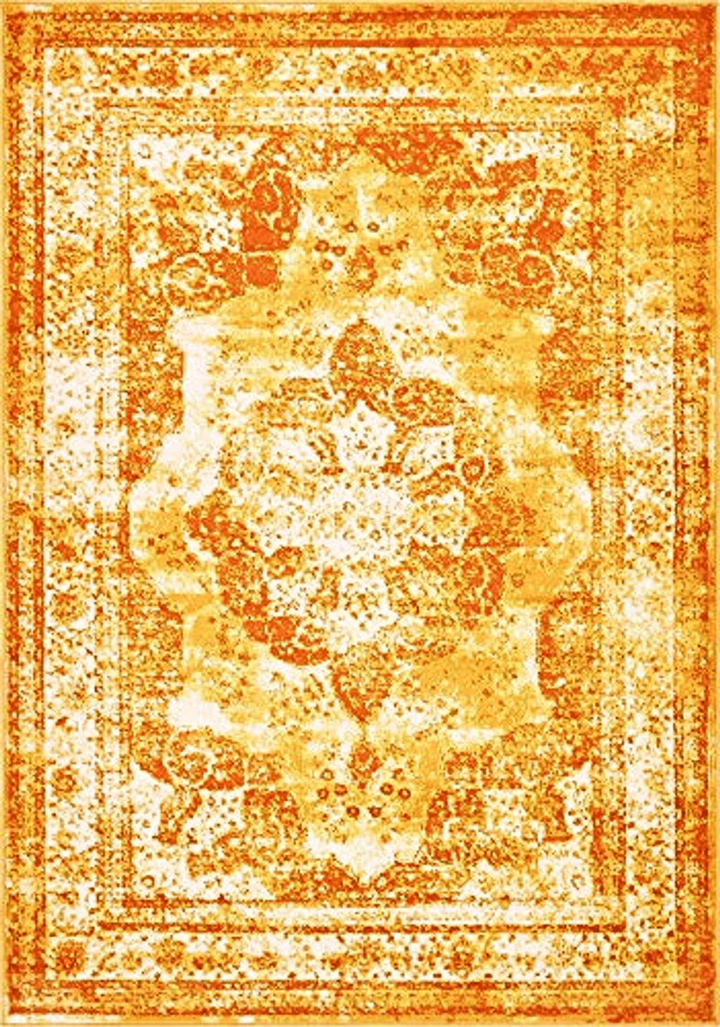 Unique Loom Sofia Collection Area Rug - Salle Garnier (6' 1" x 9' Rectangle, Orange/ Yellow)