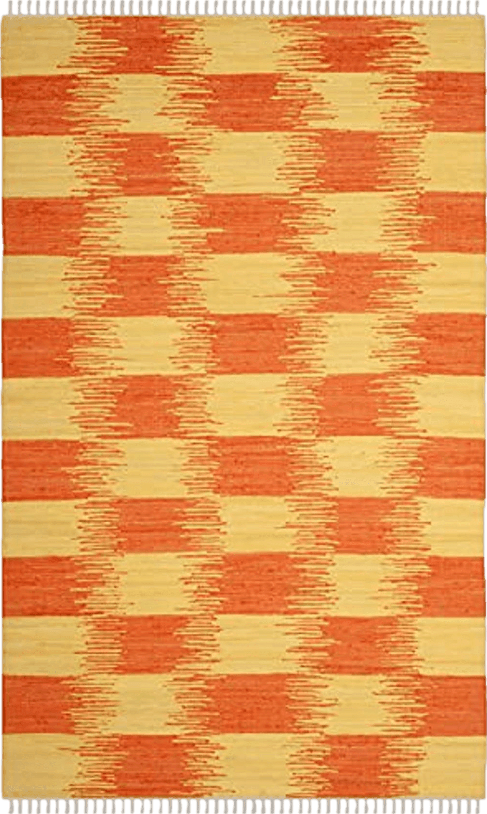 SAFAVIEH Montauk Collection Area Rug - 5' x 8', Yellow & Orange, Handmade Fringe Cotton, Ideal for High Traffic Areas in Living Room, Bedroom (MTK721C)