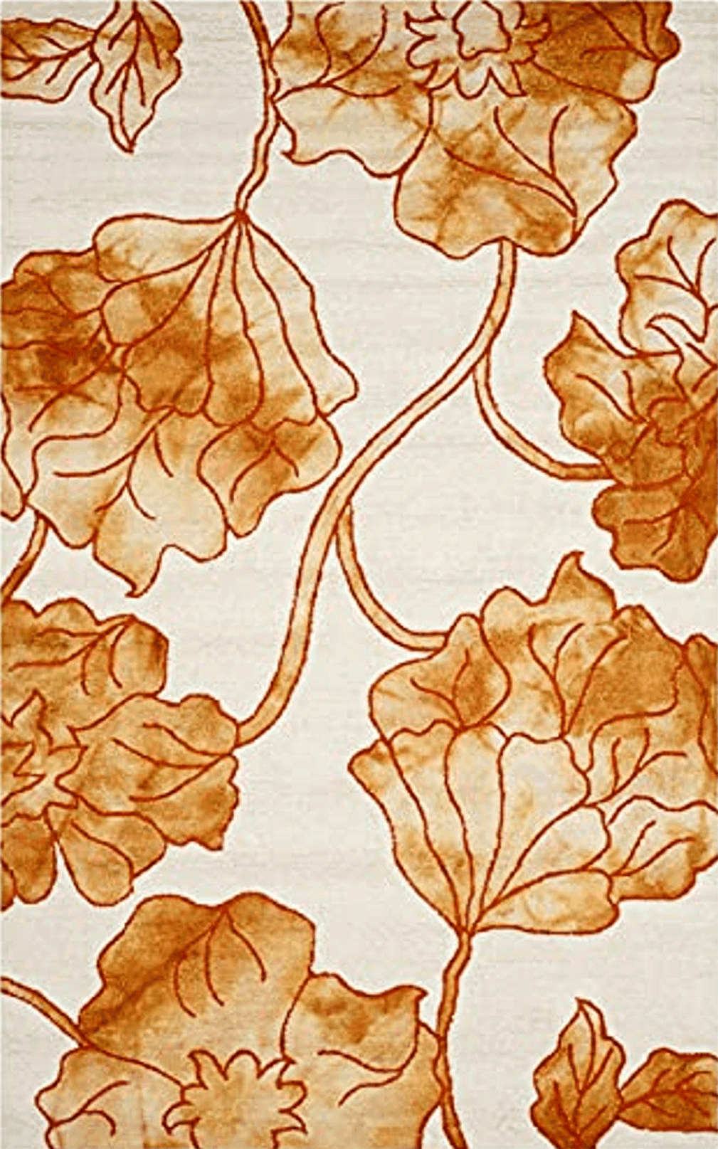 Flower SAFAVIEH Dip Dye Collection 5' x 8' Ivory / Orange DDY683A Handmade Floral Watercolor Premium Wool Area Rug