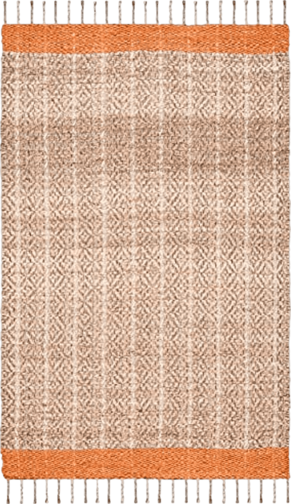 SAFAVIEH Cape Cod Collection Area Rug - 5' x 8', Orange & Natural, Handmade Stripe Jute & Cotton Braided Tassel, Ideal for High Traffic Areas in Living Room, Bedroom (CAP846P)