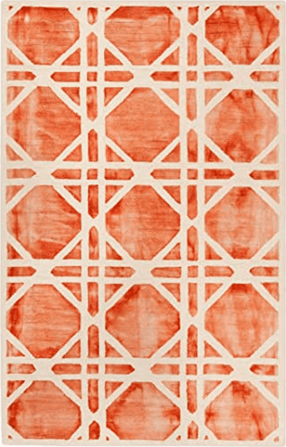 6x9 SAFAVIEH Dip Dye Collection 6' x 9' Ivory/Orange DDY721P Handmade Geometric Watercolor Premium Wool Living Room Dining Bedroom Area Rug