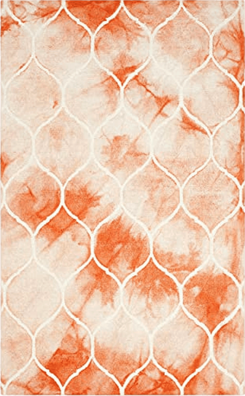 SAFAVIEH Dip Dye Collection 5' x 8' Orange / Ivory DDY685K Handmade Trellis Watercolor Premium Wool Area Rug