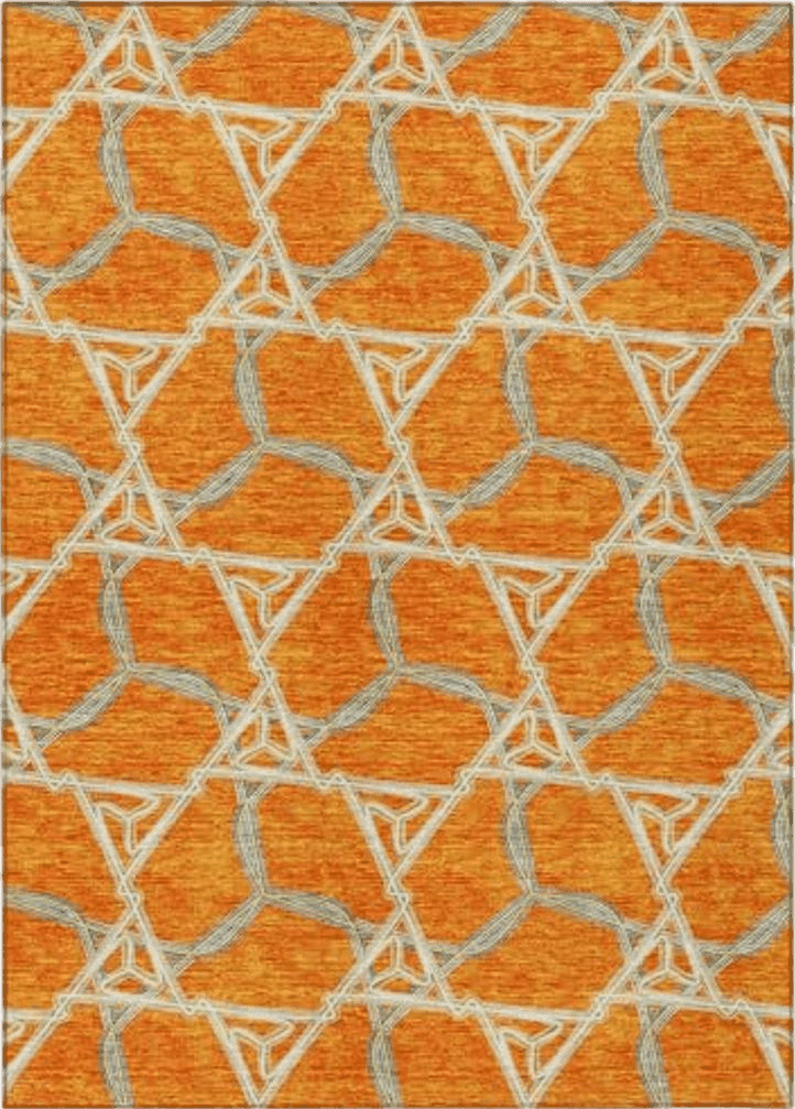 Addison Rugs Chantille ACN959 Orange 9' x 12' Indoor Outdoor Area Rug, Easy Clean, Machine Washable, Non Shedding, Bedroom, Entry, Living Room, Dining Room, Kitchen, Patio Rug