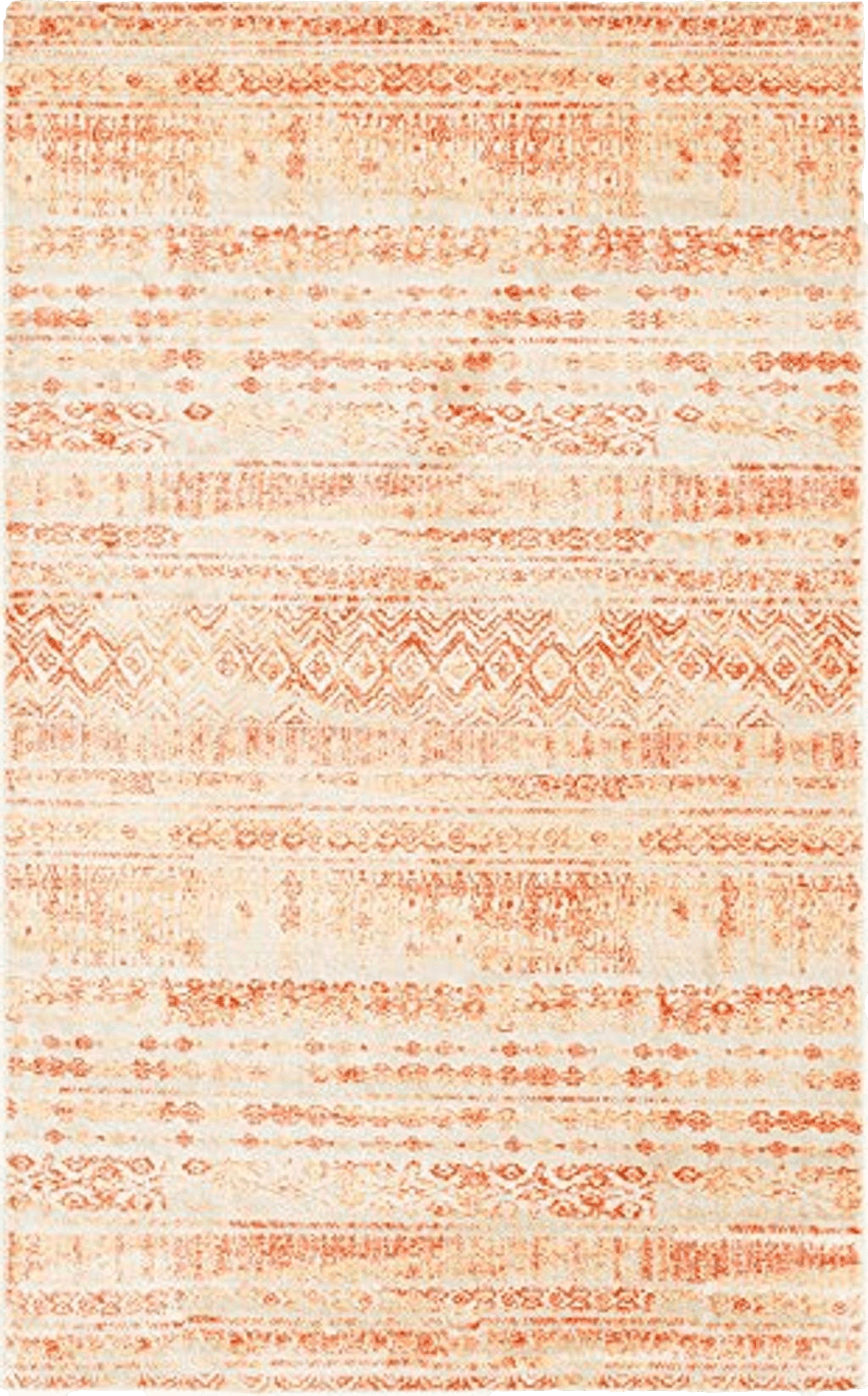 Unique Loom Helios Collection Geometric, Modern Striped, Vibrant Area Rug, 5' 0" x 8' 0", Orange/Ivory