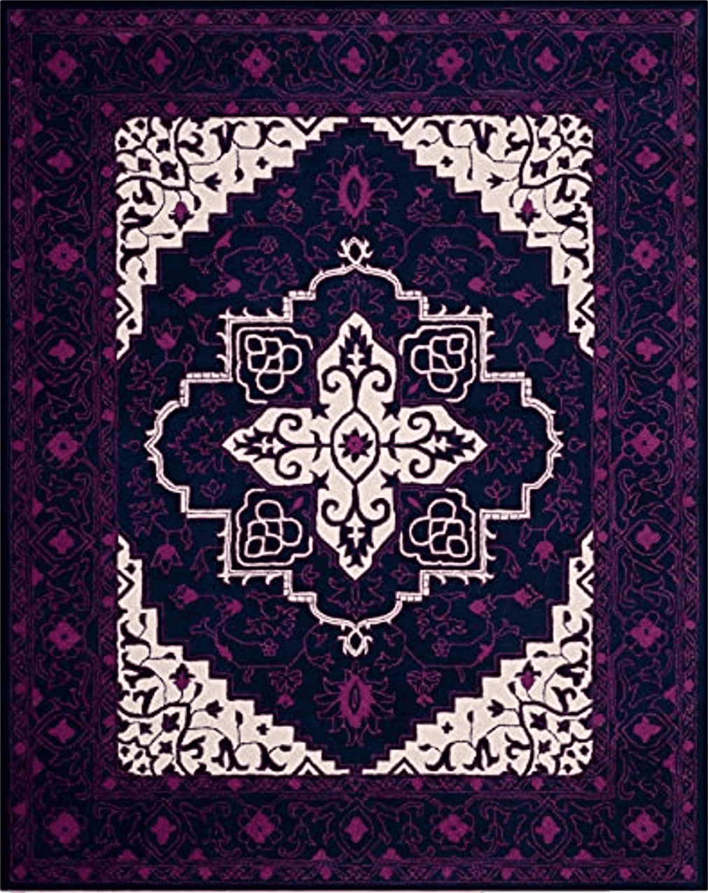 SAFAVIEH Bellagio Collection 8' x 10' Purple / Ivory BLG597A Handmade Medallion Premium Wool Area Rug