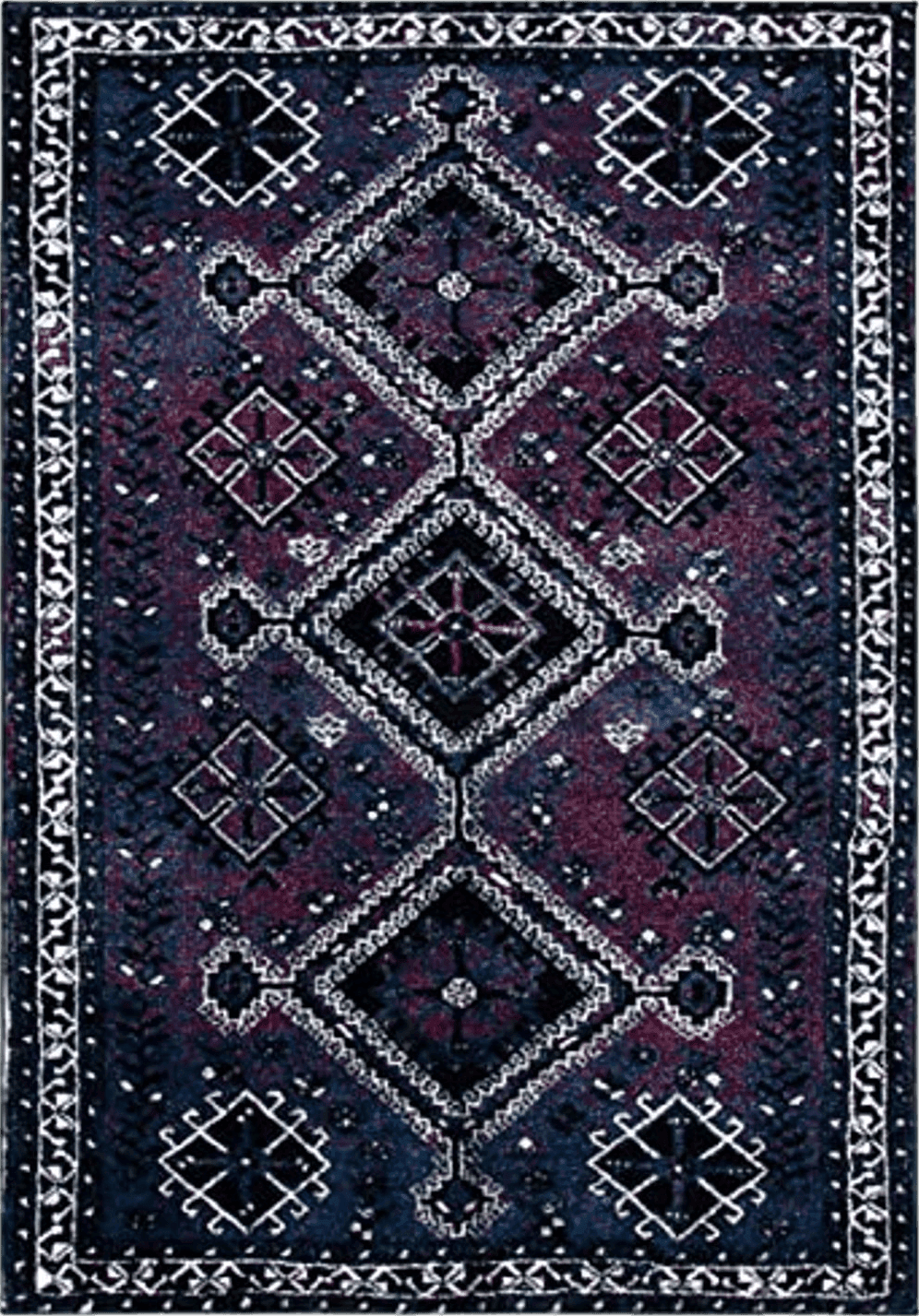 9x12 SAFAVIEH Vintage Hamadan Collection Area Rug - 9' x 12', Purple & Black, Oriental Distressed Design, Non-Shedding & Easy Care, Ideal for High Traffic Areas in Living Room, Bedroom (VTH293V)