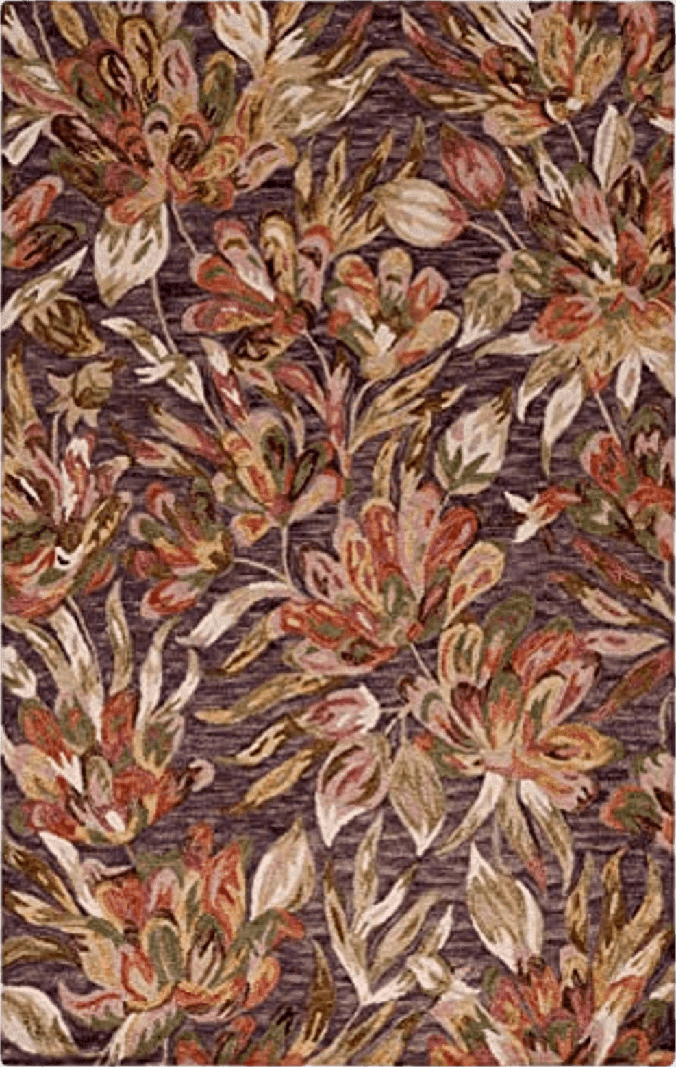 SAFAVIEH Blossom Collection Area Rug - 6' Square, Purple & Sage, Handmade French Country Floral Wool, Ideal for High Traffic Areas in Living Room, Bedroom (BLM462V)