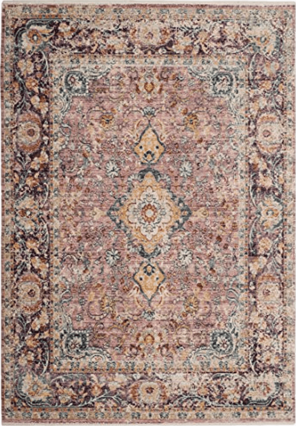 6x9 SAFAVIEH Illusion Collection Area Rug - 6' x 9', Light Purple & Purple, Vintage Distressed Viscose Design, Ideal for High Traffic Areas in Living Room, Bedroom (ILL700A)