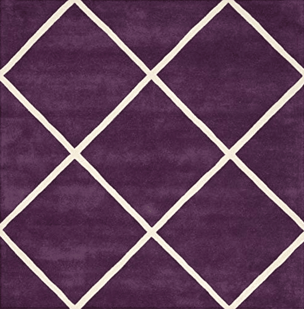 SAFAVIEH Chatham Collection 7' Square Purple / Ivory CHT720F Handmade Diamond Trellis Premium Wool Area Rug