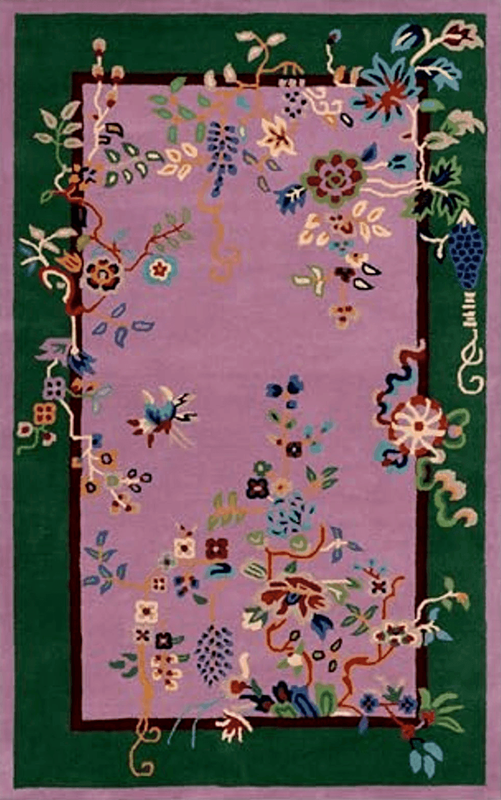 3x5 SAFAVIEH Metro Collection Area Rug - 3' x 5', Purple & Green, Floral Design, Handmade Wool, Ideal for The Living Room, Bedroom, Dining Room (MET725V-3)