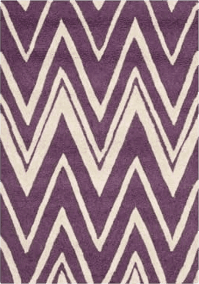 SAFAVIEH Cambridge Collection Area Rug - 6' x 9', Purple & Ivory, Handmade Chevron Wool, Ideal for High Traffic Areas in Living Room, Bedroom (CAM711P)