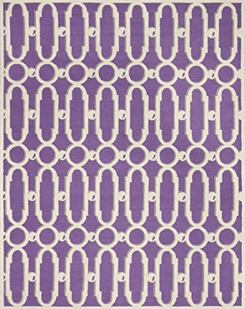 SAFAVIEH Newport Collection Area Rug - 7'9" x 9'9", Purple & White, Handmade Cotton, Ideal for High Traffic Areas in Living Room, Bedroom (NPT434B)