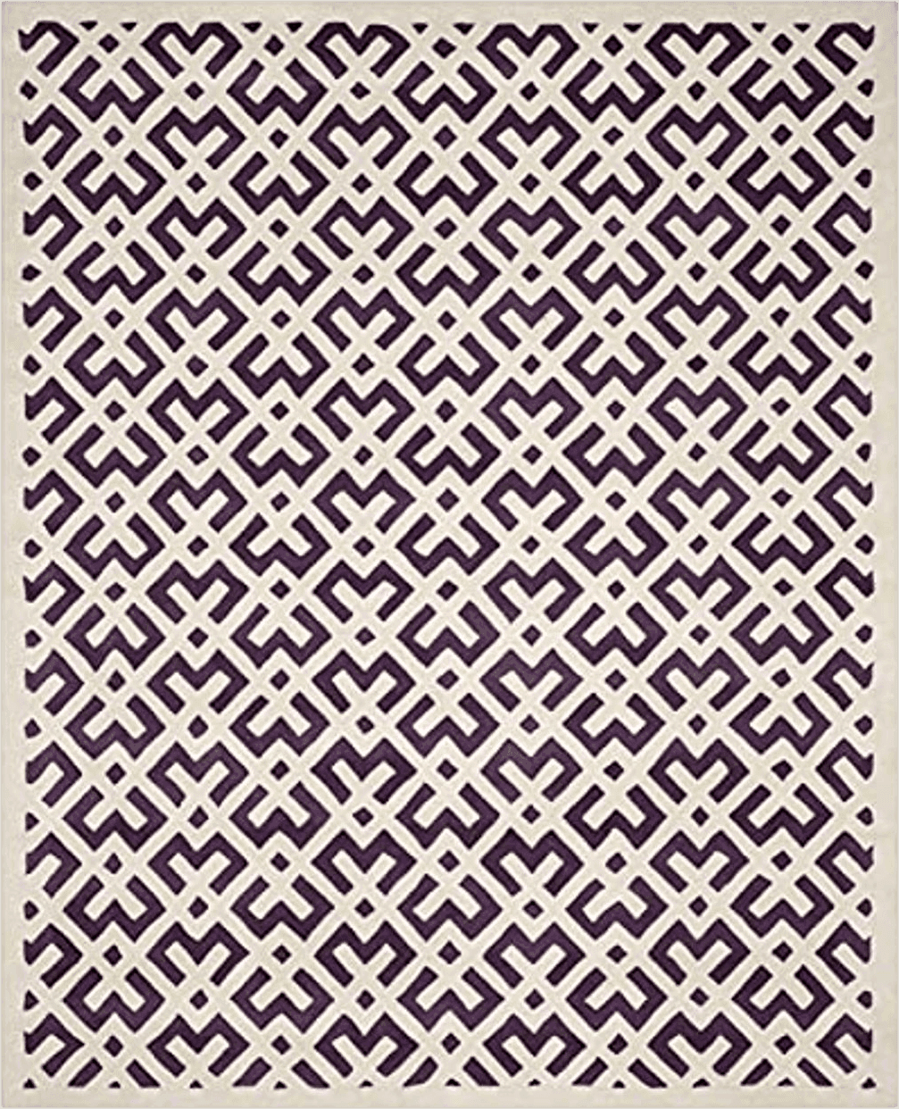 Doorway SAFAVIEH Chatham Collection 4' x 6' Purple / Ivory CHT719F Handmade Geometric Premium Wool Area Rug