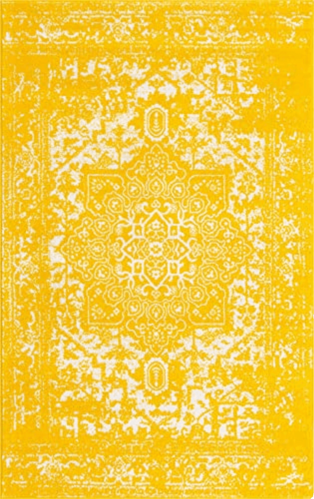 Rugs.com Arlington Collection Rug – 5' x 8' Yellow Medium-Pile Rug Perfect for Living Rooms, Large Dining Rooms, Open Floorplans