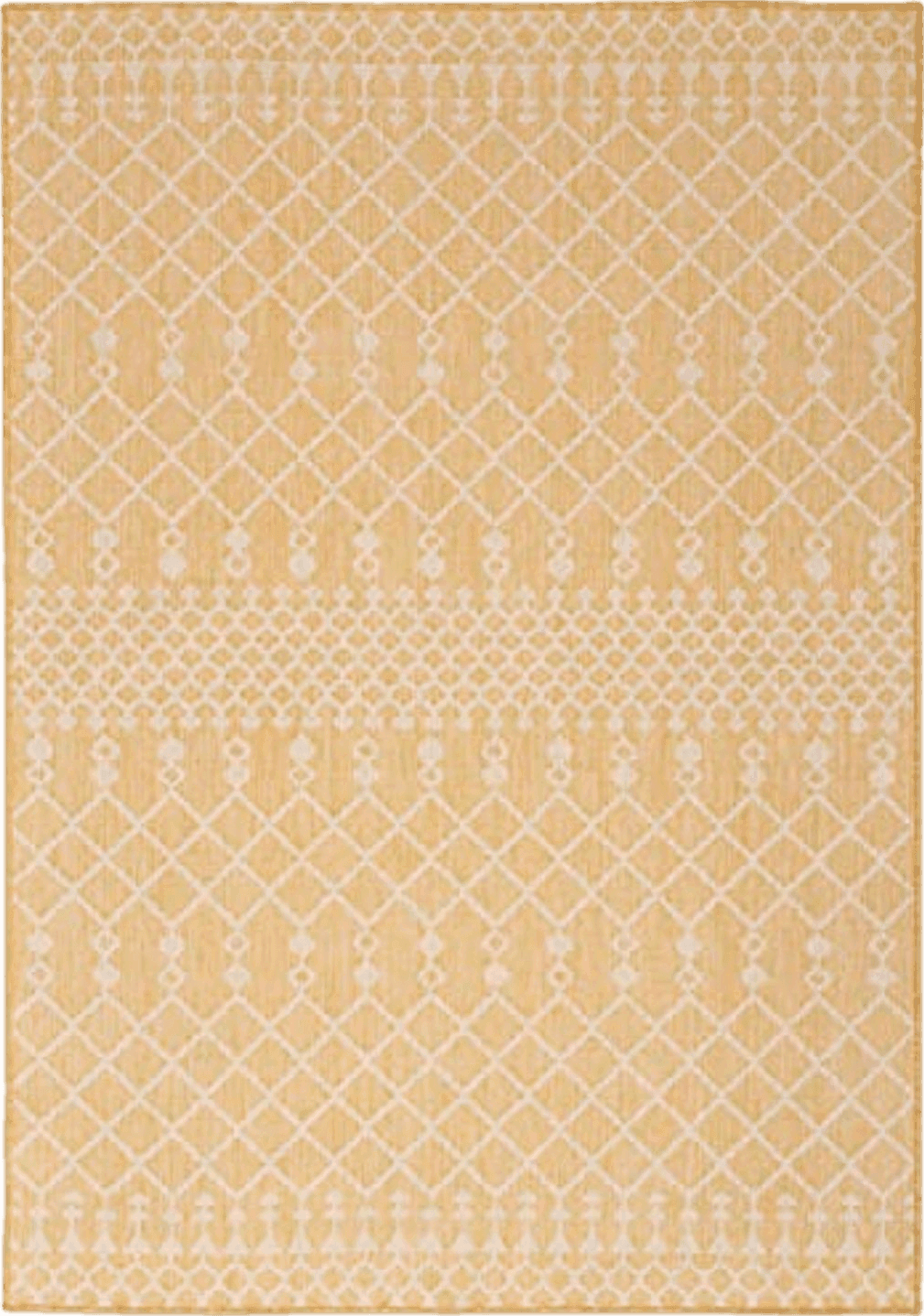 6x9 Nourison Positano Indoor/Outdoor Yellow 6' x 9' Area Rug, Easy Cleaning, Non Shedding, Bed Room, Living Room, Dining Room, Deck, Backyard, Patio (6x9)