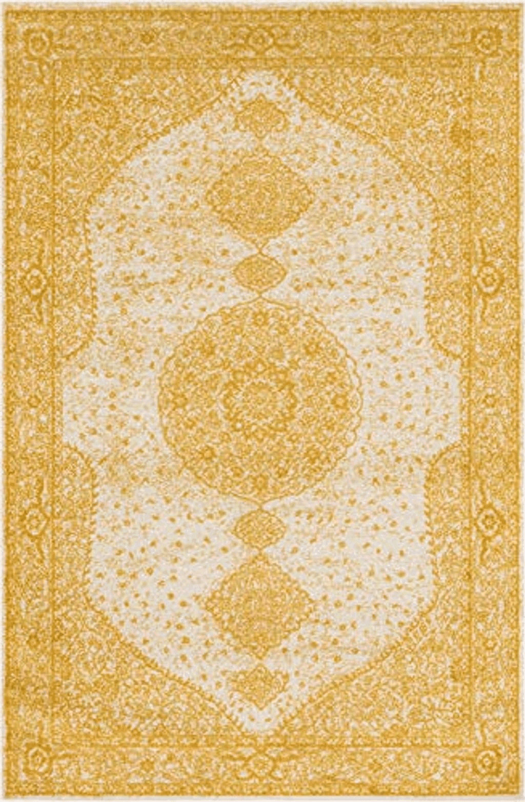 6x9 Rugs.com Dover Collection Rug – 6' x 9' Yellow Low-Pile Rug Perfect for Bedrooms, Dining Rooms, Living Rooms