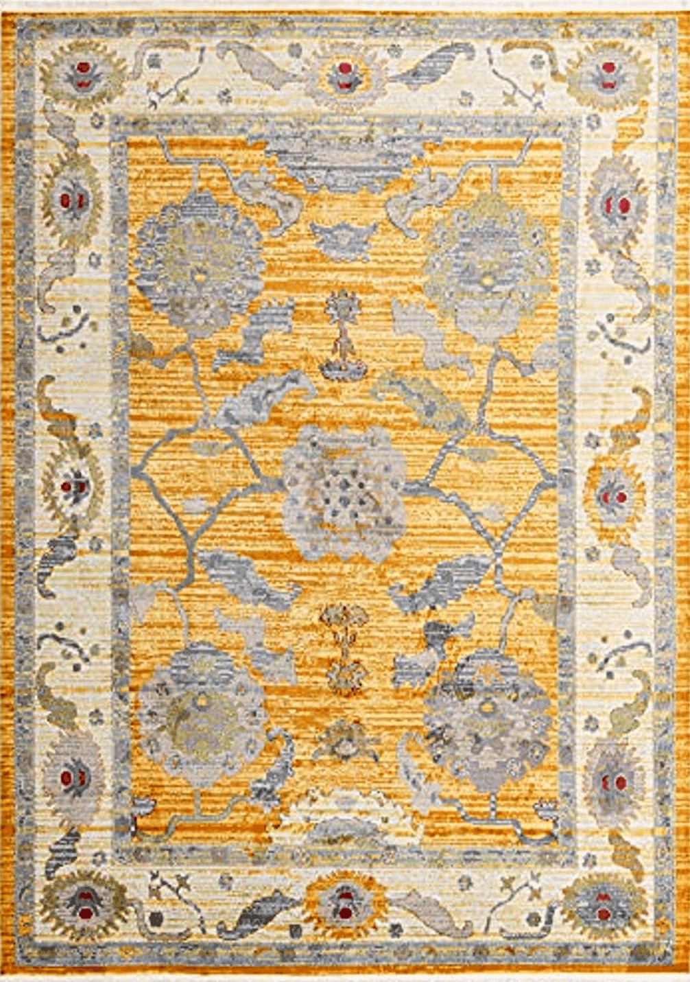 Rugs.com Paragon Collection Rug – 9' x 12' Yellow Medium-Pile Rug Perfect for Living Rooms, Large Dining Rooms, Open Floorplans