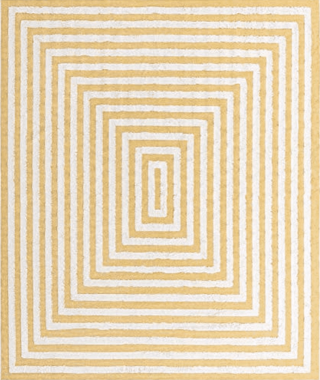 Unique Loom Casa Collection Area Rug - Toluca (8' 3" x 10' Rectangle, Yellow/ Ivory)