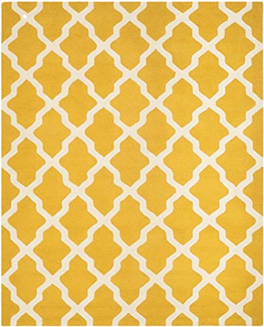 Yellow SAFAVIEH Cambridge Collection 8' x 10' Gold / Ivory CAM121Q Handmade Trellis Premium Wool Area Rug