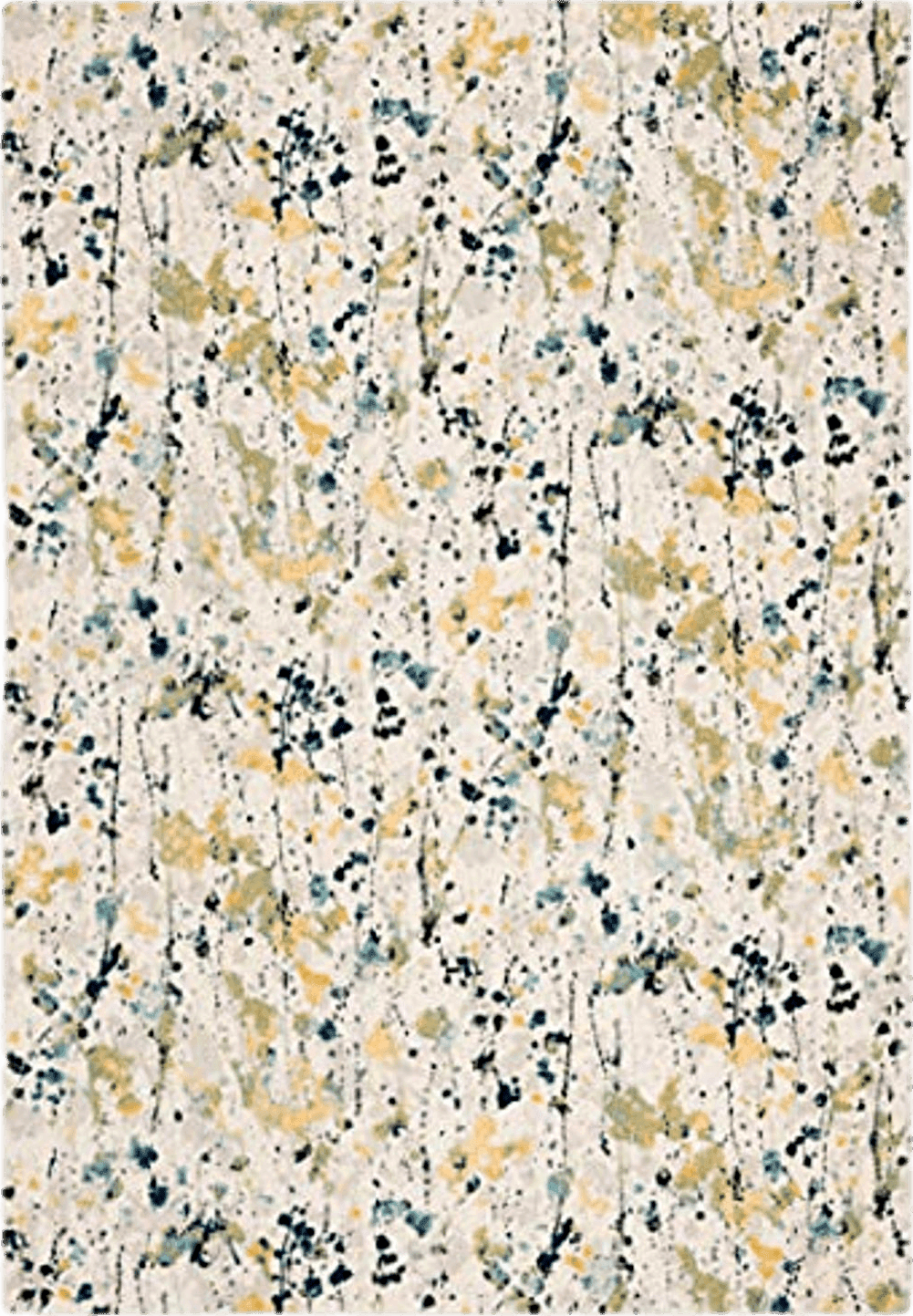 Yellow SAFAVIEH Evoke Collection 5'1" x 7'6" Ivory / Yellow EVK284C Modern Abstract Non-Shedding Living Room Bedroom Area Rug