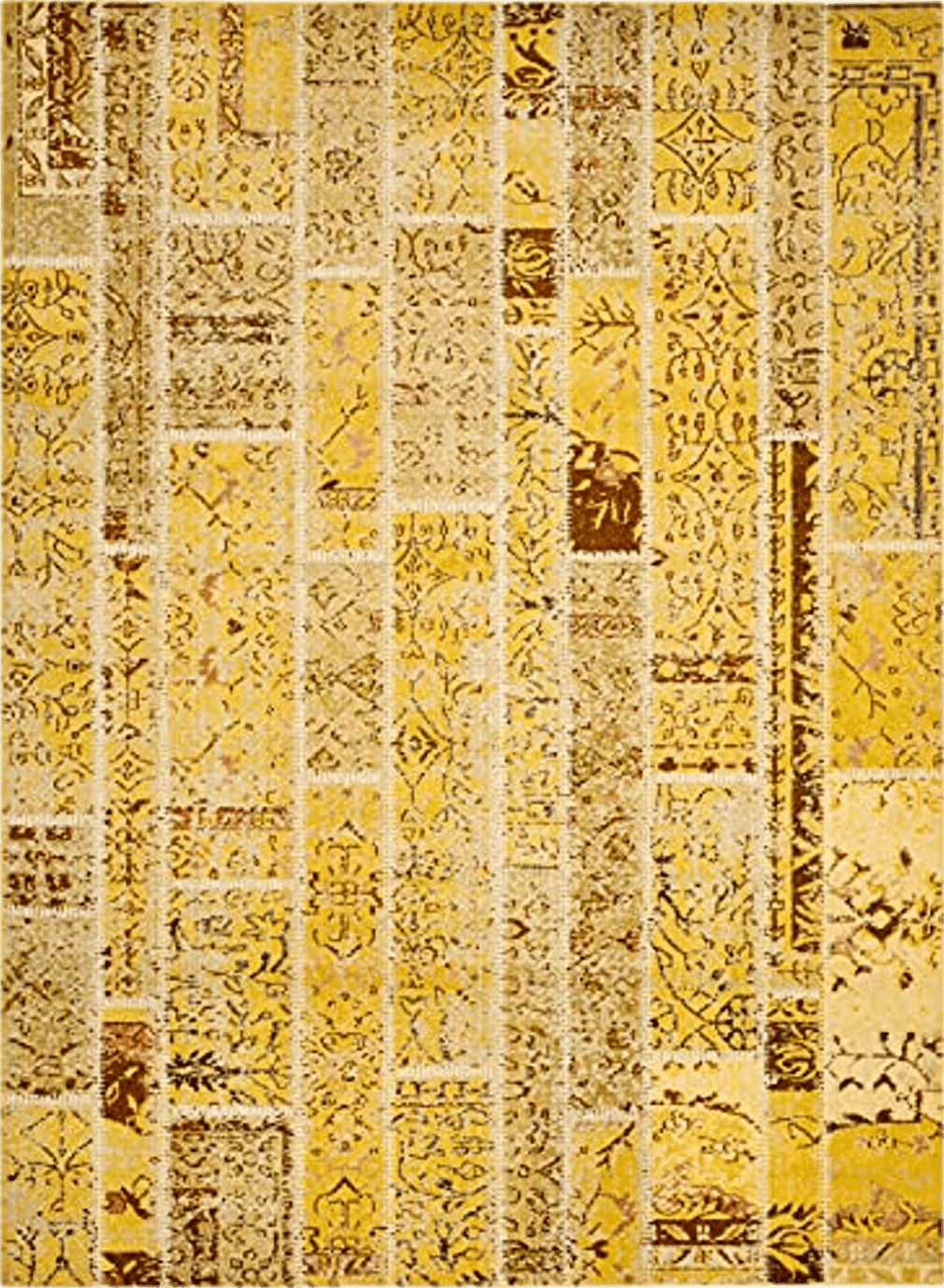 SAFAVIEH Monaco Collection Area Rug - 8' x 11', Yellow & Multi, Modern Patchwork Distressed Design, Non-Shedding & Easy Care, Ideal for High Traffic Areas in Living Room, Bedroom (MNC216K)