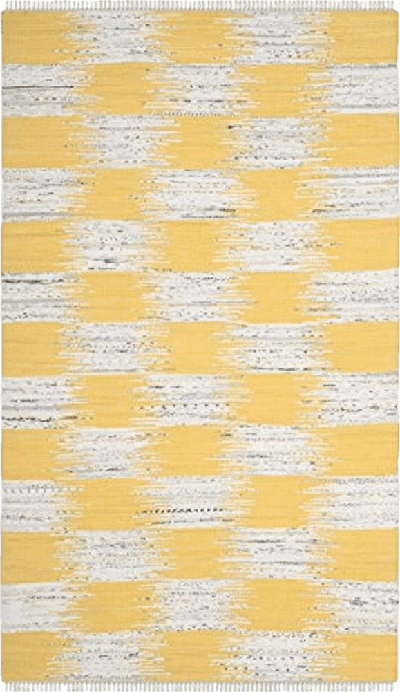 SAFAVIEH Montauk Collection Area Rug - 8' x 10', Yellow & Multi, Handmade Fringe Cotton, Ideal for High Traffic Areas in Living Room, Bedroom (MTK721A)