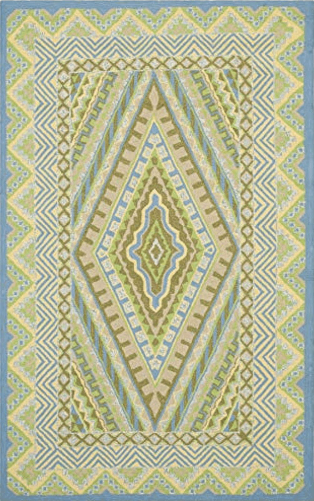 Yellow SAFAVIEH Four Seasons Collection 5' x 8' Blue / Yellow FRS490H Hand-Hooked Area Rug