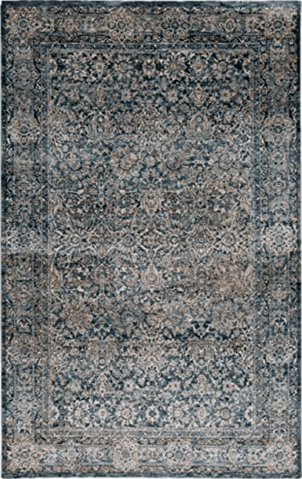 SAFAVIEH Valencia Collection Area Rug - 8' x 10', Blue, Vintage Oriental Design, Non-Shedding & Easy Care, Ideal for High Traffic Areas in Living Room, Bedroom (VAL570M)