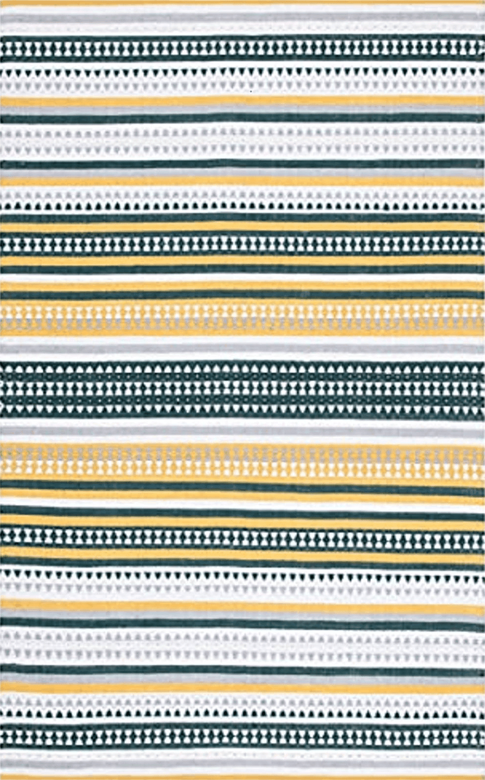 SAFAVIEH Montauk Collection Area Rug - 5' x 8', Yellow & Ivory, Handmade Boho Stripe Cotton, Ideal for High Traffic Areas in Living Room, Bedroom (MTK451D)