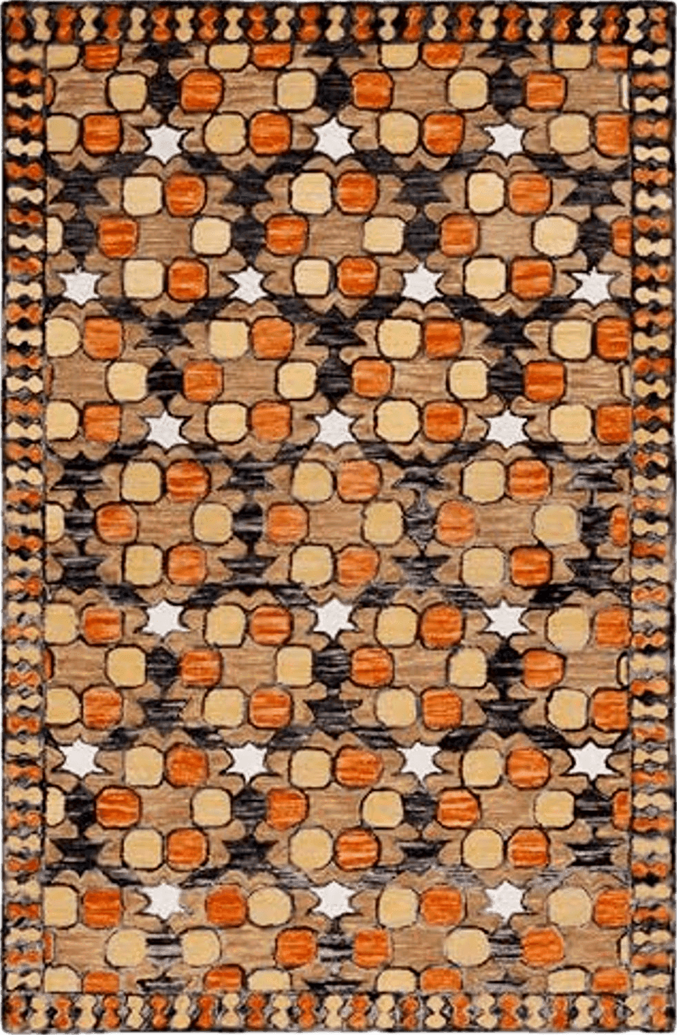 SAFAVIEH Aspen Collection Area Rug - 5' x 8', Light Yellow & Orange, Handmade Boho Wool, Ideal for High Traffic Areas in Living Room, Bedroom (APN128D)