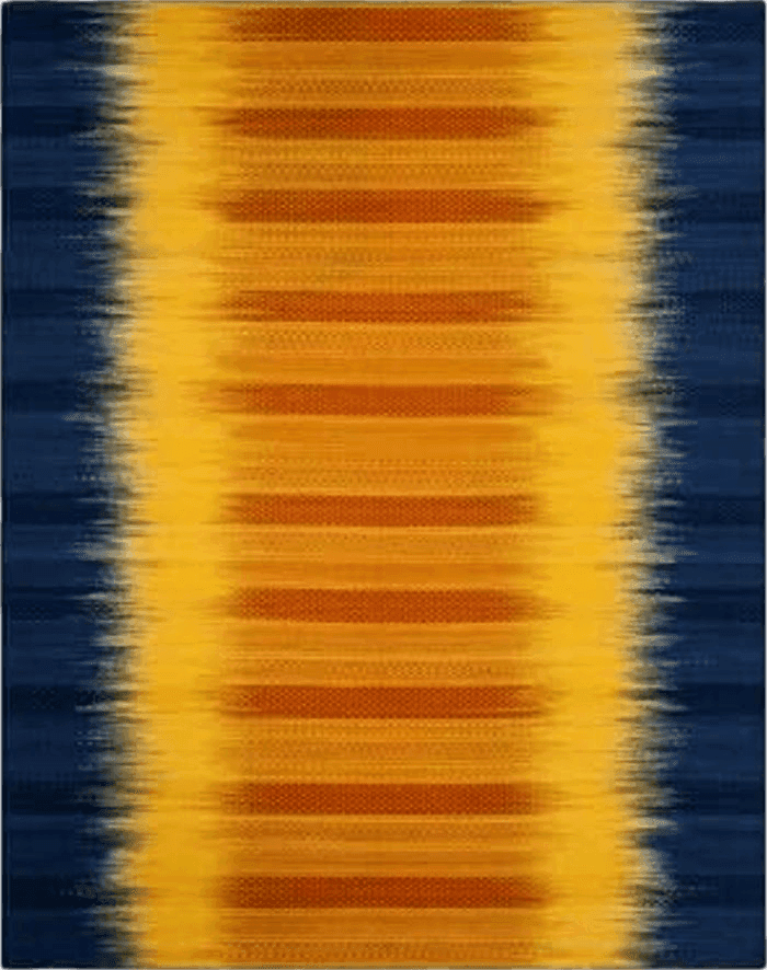 SAFAVIEH Kilim Collection Area Rug - 8' x 10', Dark Blue & Yellow, Handmade Flat Weave Wool, Ideal for High Traffic Areas in Living Room, Bedroom (KLM821B)