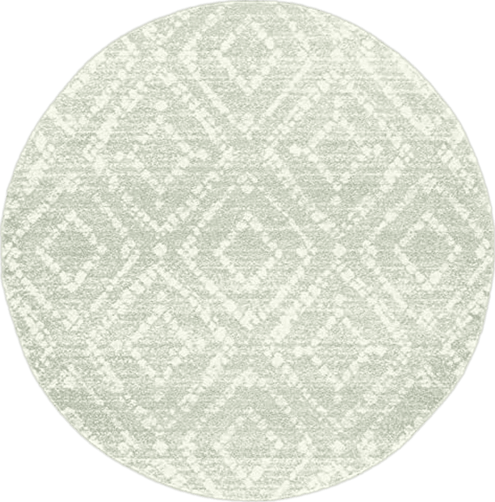 Round All Rounds/Square SAFAVIEH Adirondack Collection Area Rug - 4' Round, Green & Ivory, Modern Diamond Distressed Design, Non-Shedding & Easy Care, Ideal for High Traffic Areas in Living Room, Bedroom (ADR131Y)