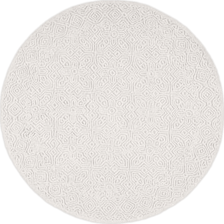 SAFAVIEH Textural Collection 6' Round Ivory TXT101A Handmade Premium Wool Area Rug